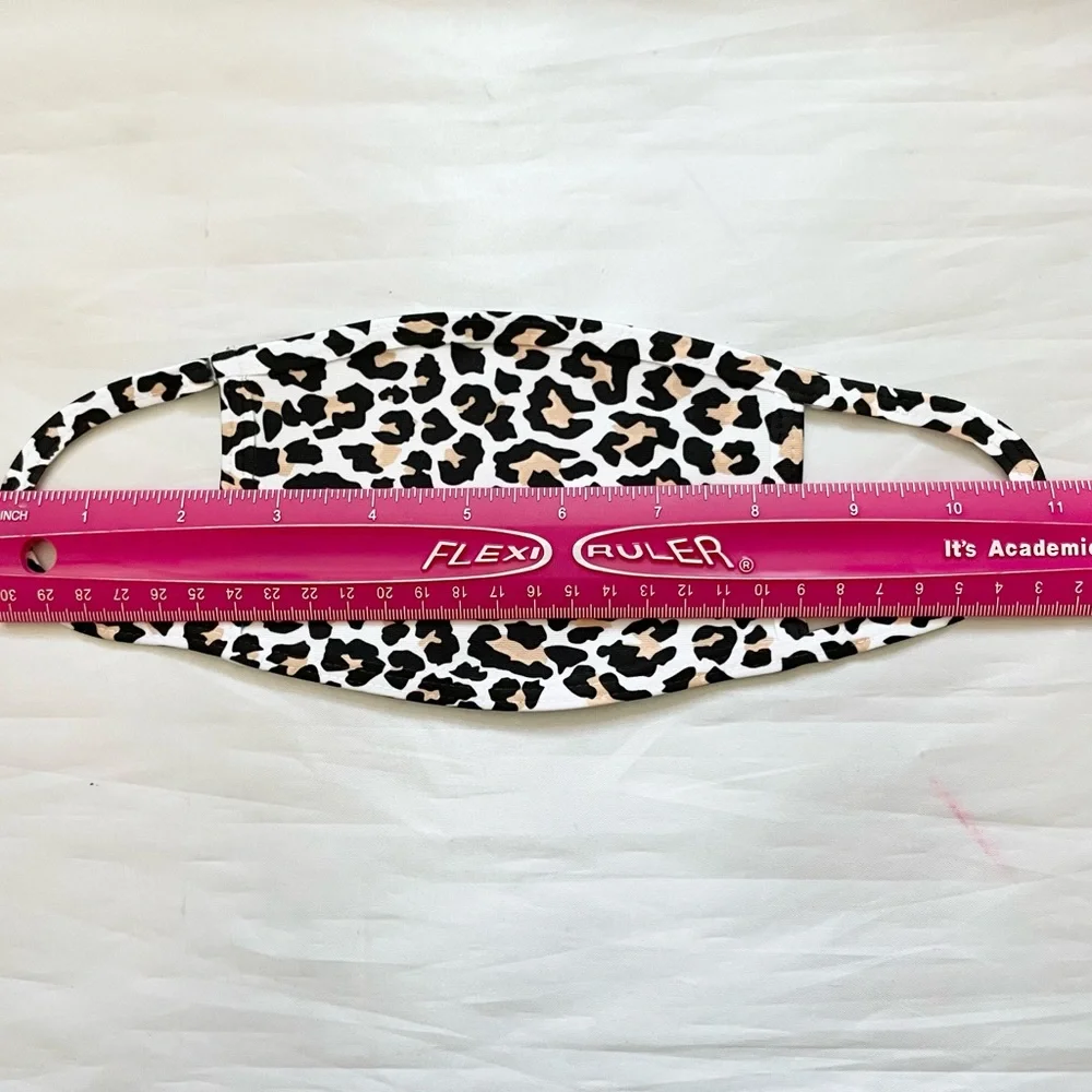 Youth leopard print face mask with removable filter